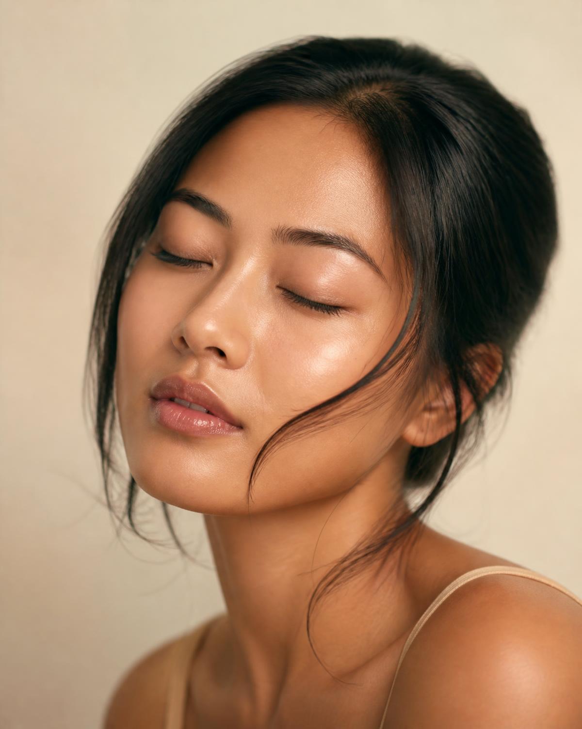 Close-up of radiant, healthy skin