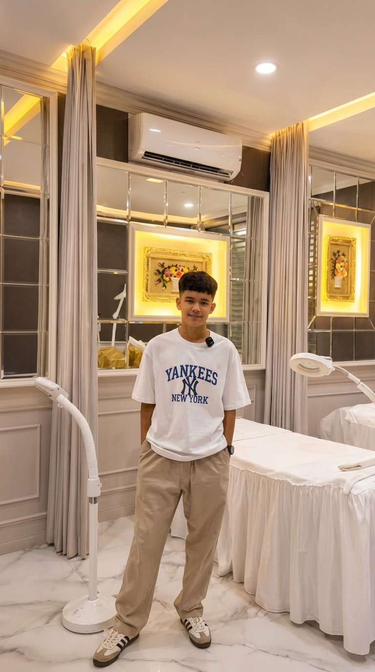 Elegant treatment room with marble floor
